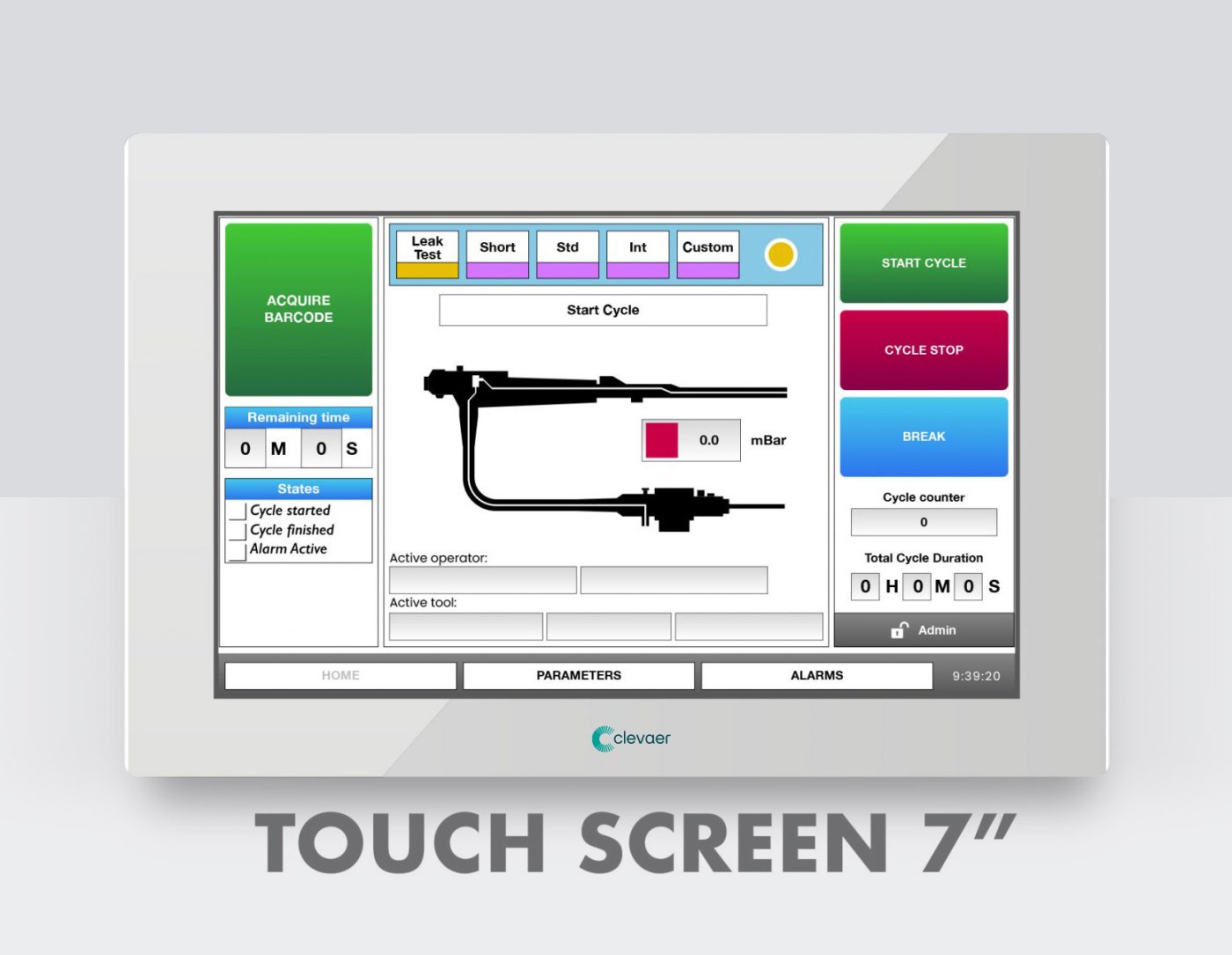 Screen view Clevaer PCS 10G
