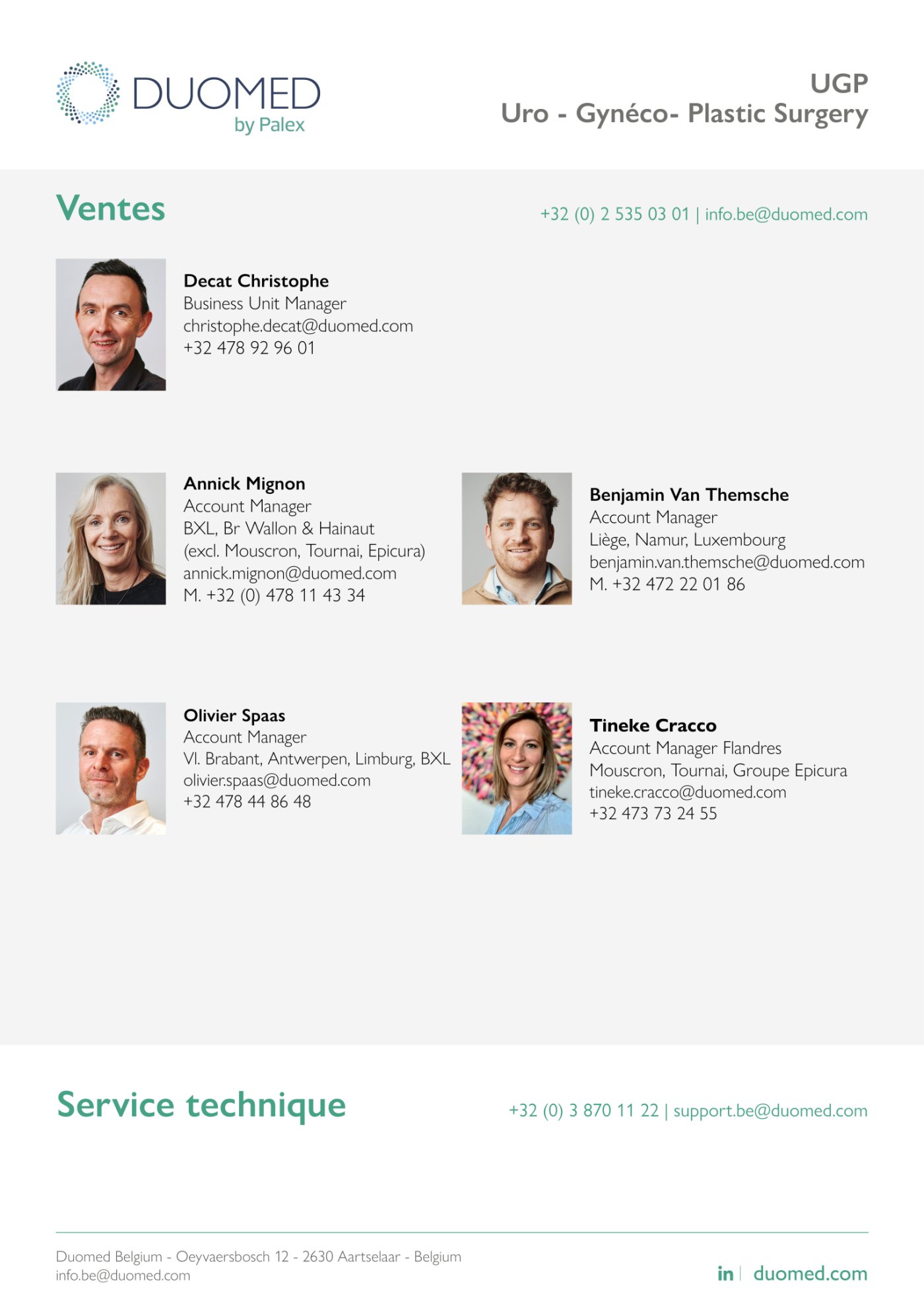 UGP - Urology Gynaecology Plastic Surgery - Team 2026 FR