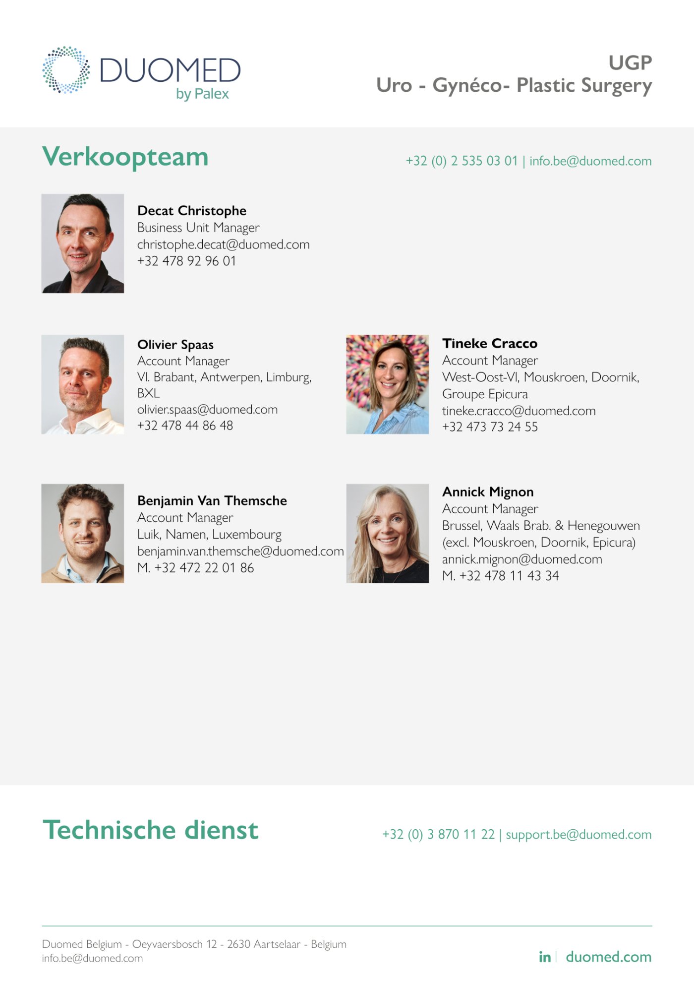 UGP - Urology Gynaecology Plastic Surgery - Team 2026 NL