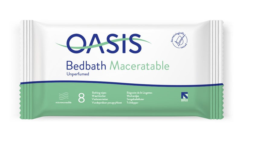 Oasis® Bedbath Maceratable Unscented - 8 Wipes - Vernacare
