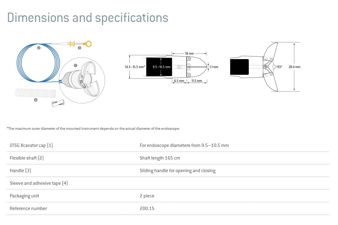 OTSG Xcavator™ - specifications