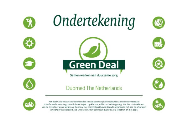 Duomed signs the Green Deal 3.0 ‘Samen werken aan duurzame zorg’